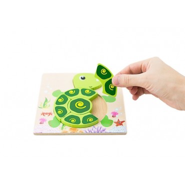 Mini Puzzle żółw pierwsze klocki układanka